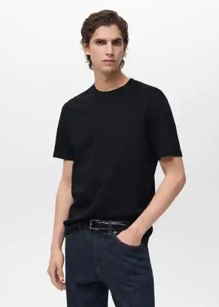Camiseta Kimi Negro Talla L Hombre Mango