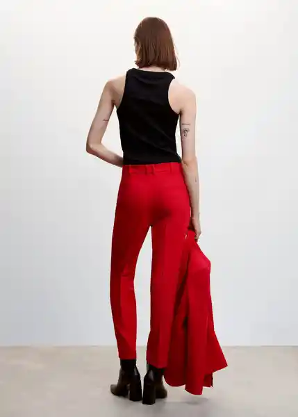 Pantalón Boreal Rojo Talla 36 Mujer Mango