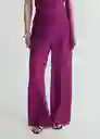 Pantalón Floris Morado Talla M Mujer Mango