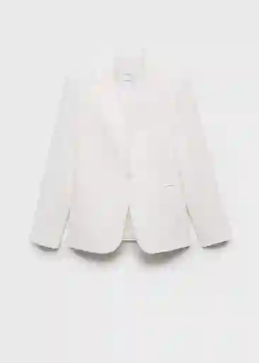 Saco Americana Boreli Off White Talla 38 Mujer Mango