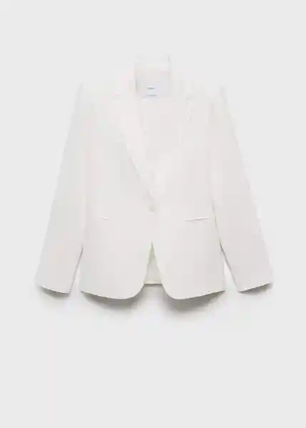 Saco Americana Boreli Off White Talla 38 Mujer Mango