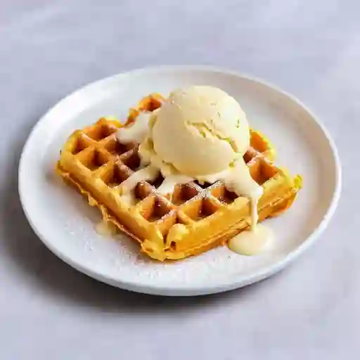Wafle con helado