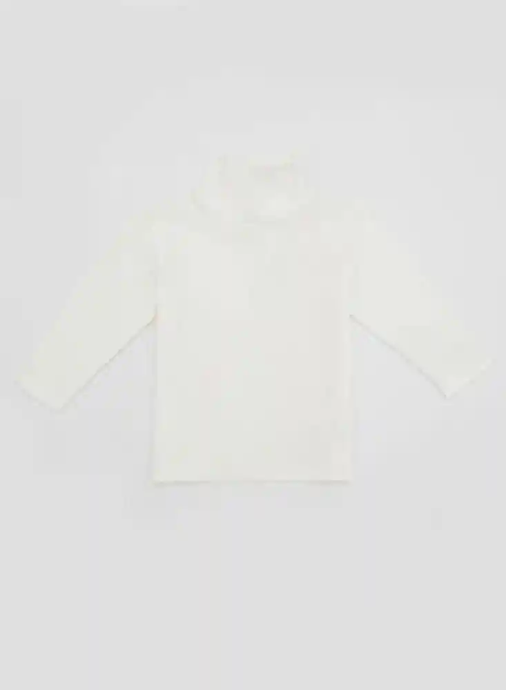 Camiseta Manga Larga Bebé Niña 9m-marfil