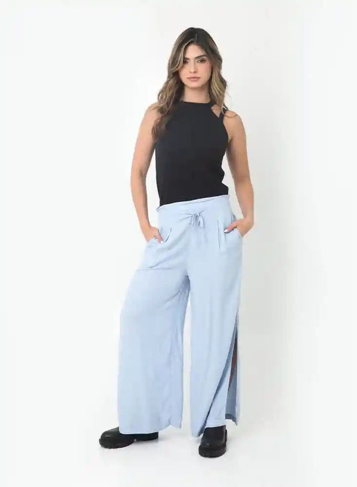 Pantalon Largo S-azul