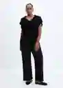 Pantalón Sati Negro Talla S Mujer Mango