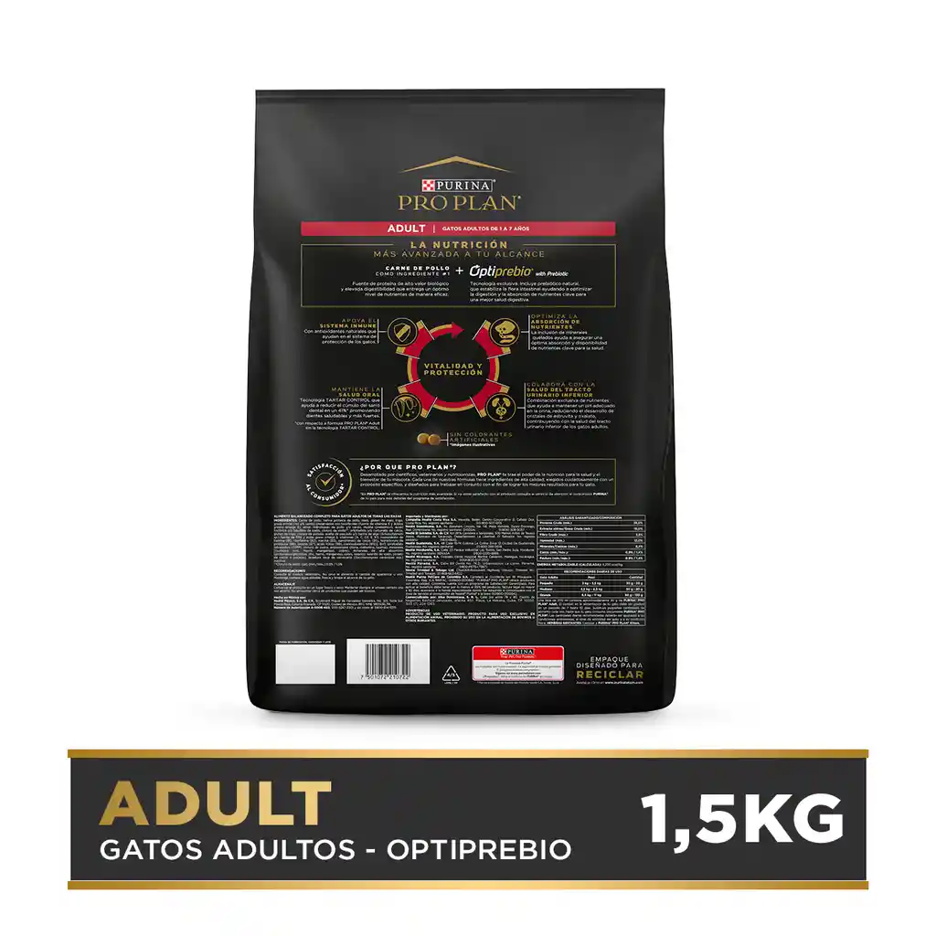 Comida para Gatos Adultos Purina Pro Plan x 1,5 kg