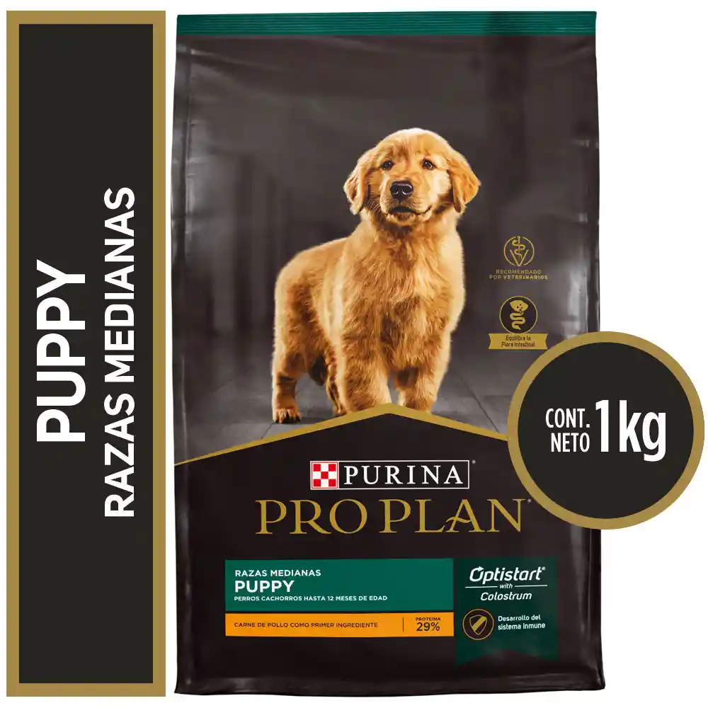 Comida para Perros cachorros razas medianas Purina Pro Plan x 1 kg