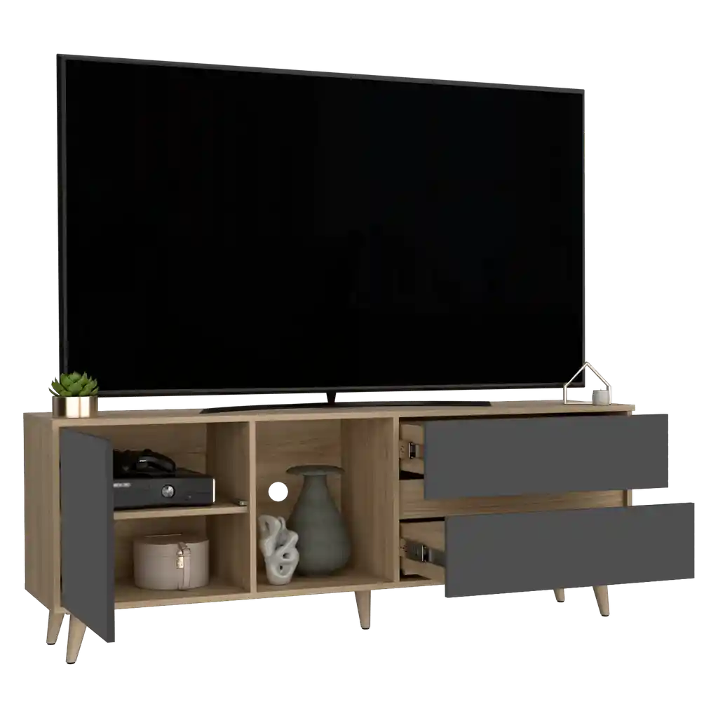 Rack Para Tv Salem 58x158x38 Rta Fresno Plomo