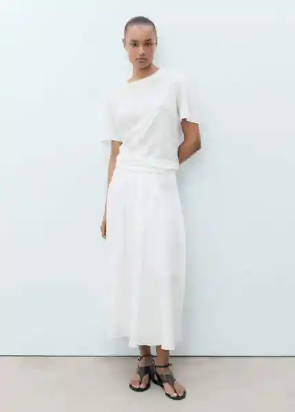 Camiseta Lenu Off White Talla S Mujer Mango