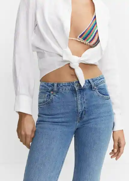 Pantalón Jean Elle Tejano Medio Talla 36 Mujer Mango