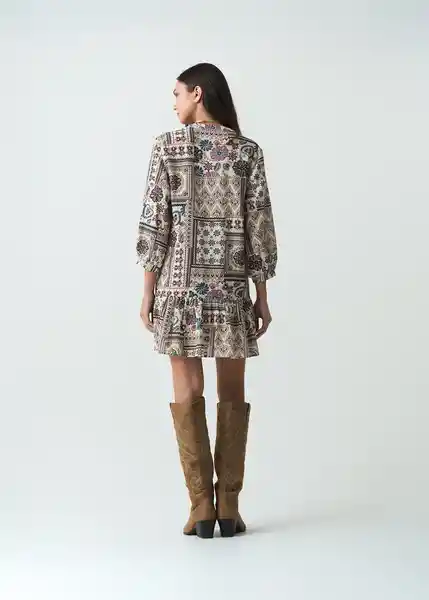 Vestido Amaur Mujer Crudo Marfil Claro Talla M 572G375 Naf Naf
