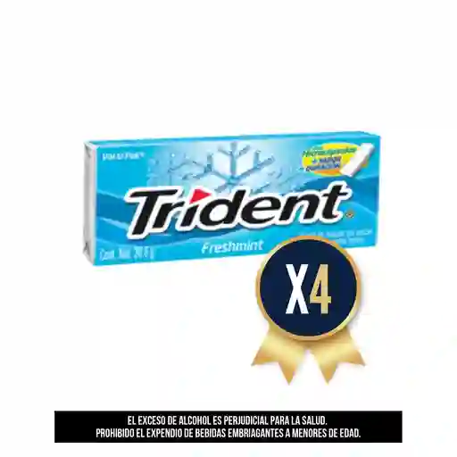 Trident Evup Freshmint 30;6 Gr Combo X 4