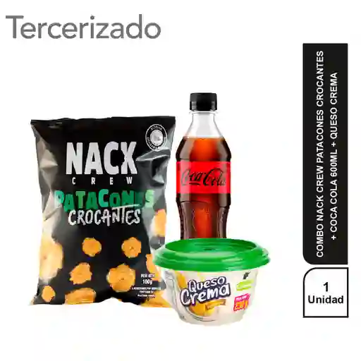Combo Nack Crew Patacones Crocantes + Coca Cola 600 mL + Queso