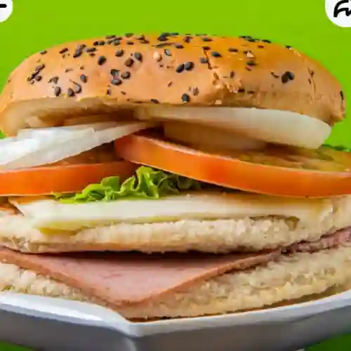 Hamburguesa Doblepollo Jamon y Queso