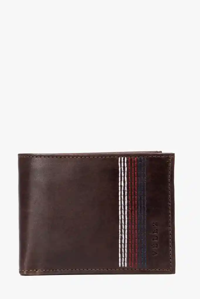 Billetera de Cuero Costuras Decorativas