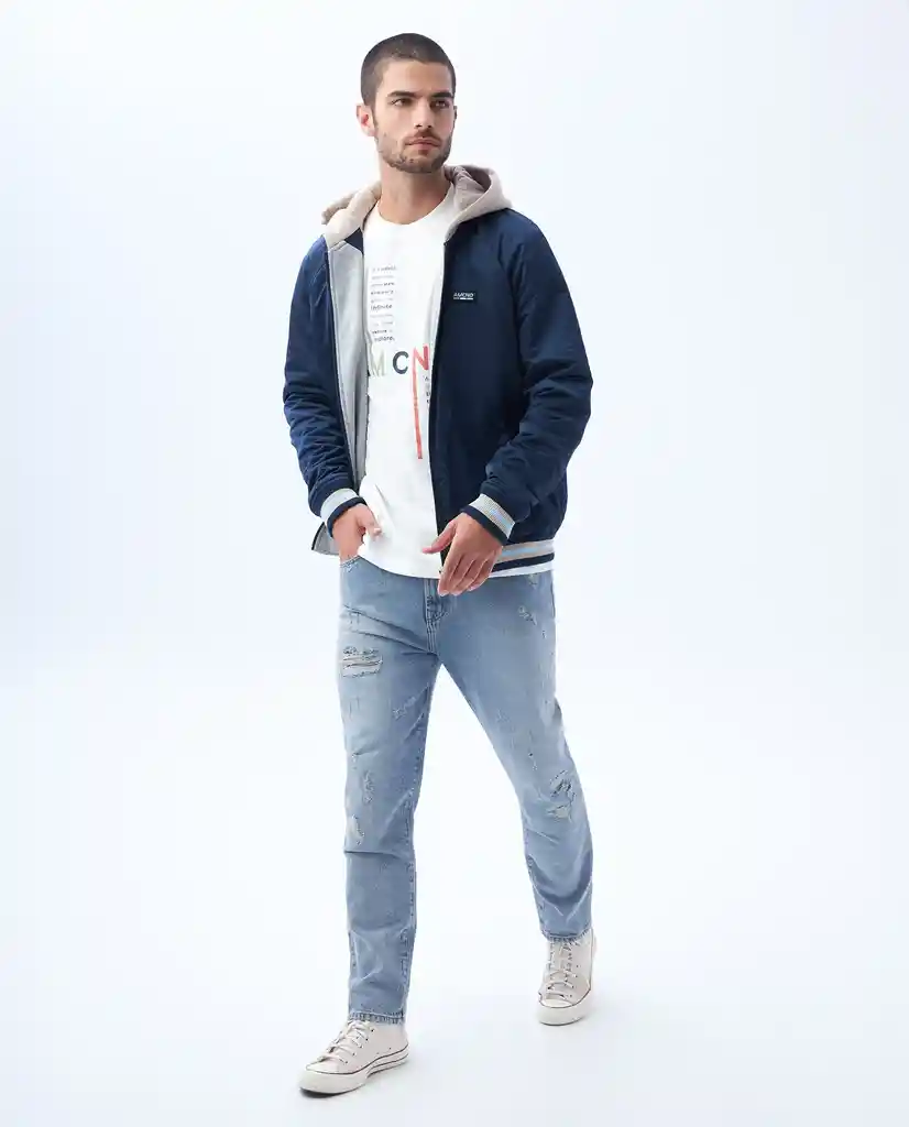 Camiseta Hombre Crudo Talla M 842F004 Americanino