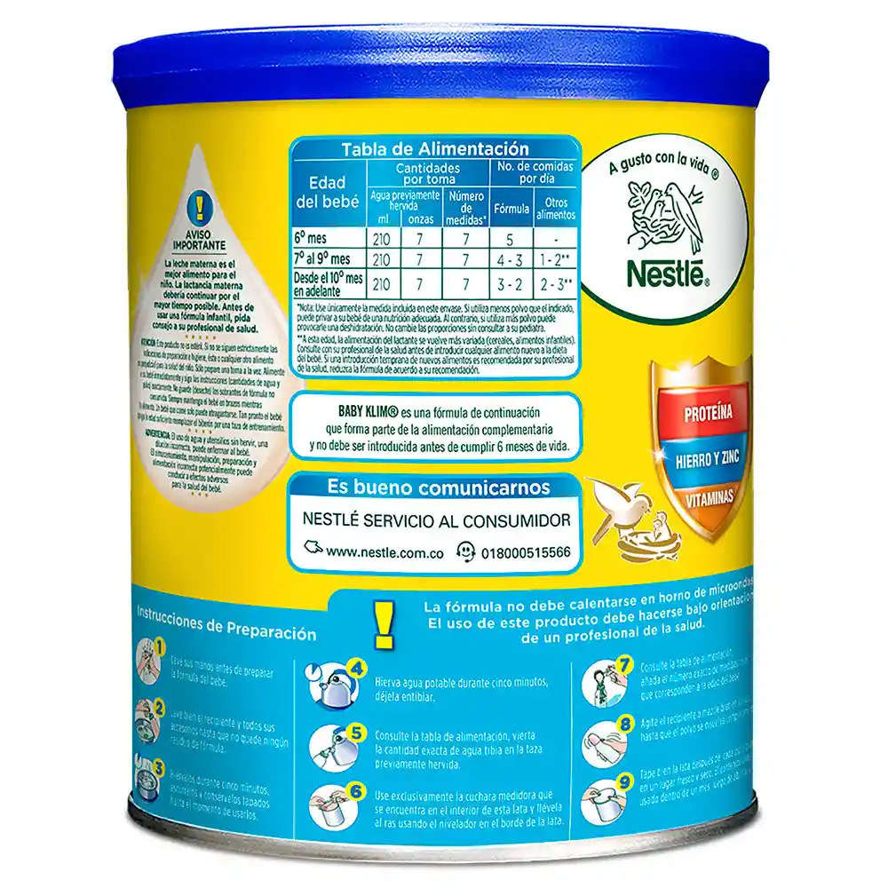 Fórmula infantil BABY KLIM 2 x 800g