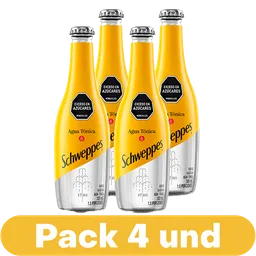 4 x Tónica Schweppes 300 mL