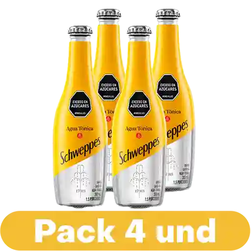 4 x Tónica Schweppes 300 mL