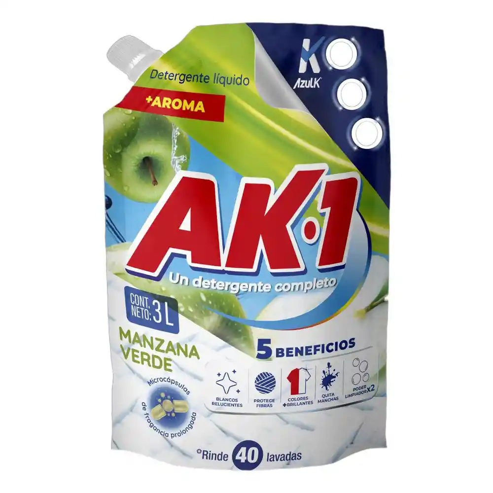 Detergente Ak-1 Líquido Manzana Verde (3000 Ml)