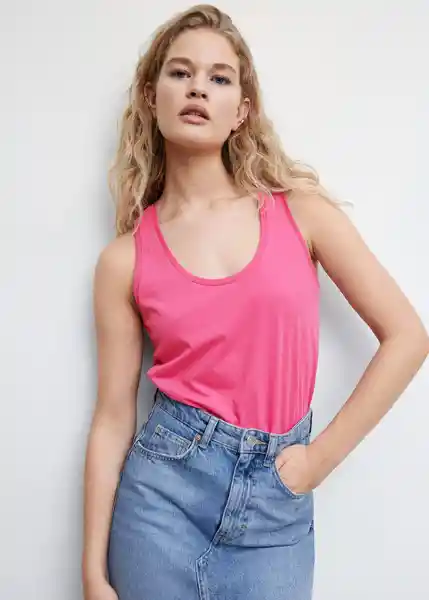 Top Seo Rosa Talla M Mujer Mango