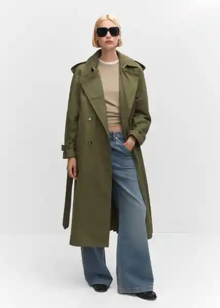 Abrigo Trench Used Khaki Talla 18 Mujer Mango