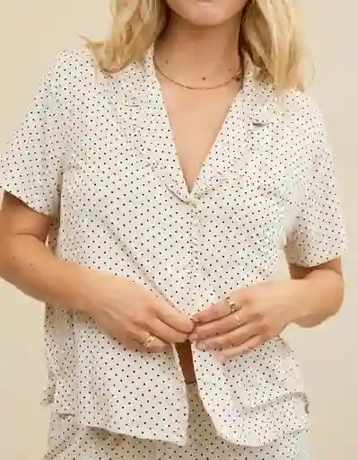 Pijama Aerie Blanco Talla Large 1853062 American Eagle