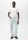 Camiseta Strech Blanco Talla M Hombre Mango