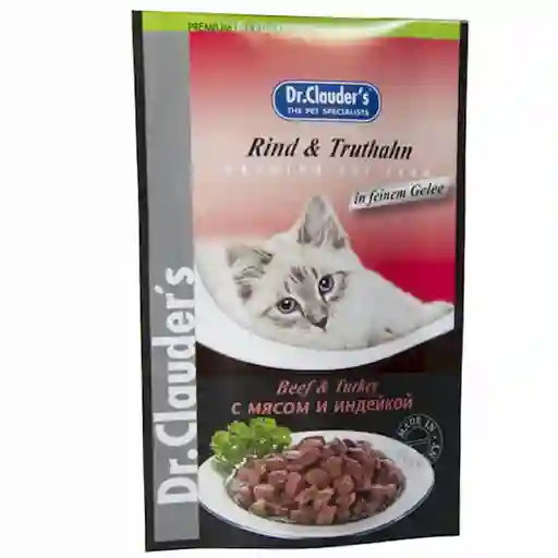 Dr. Clauder's Alimento Húmedo para Gato con Ternera & Pavo 