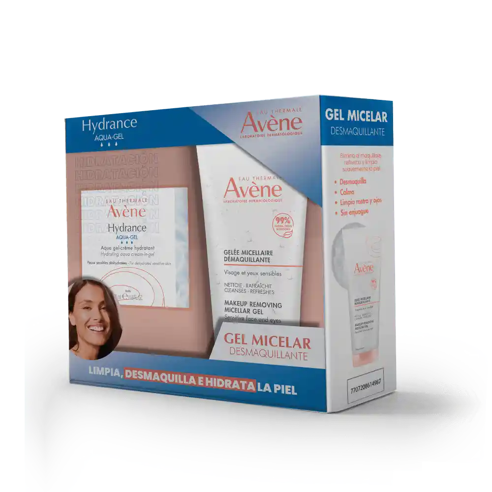 Kit Avene Crema Hydrance Aqua-gel + Desmaquillantes