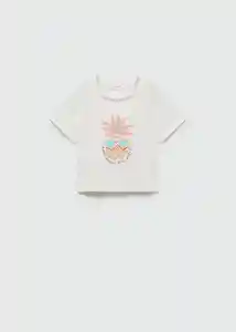 Camiseta Pina Off White Talla 97 Niñas Mango