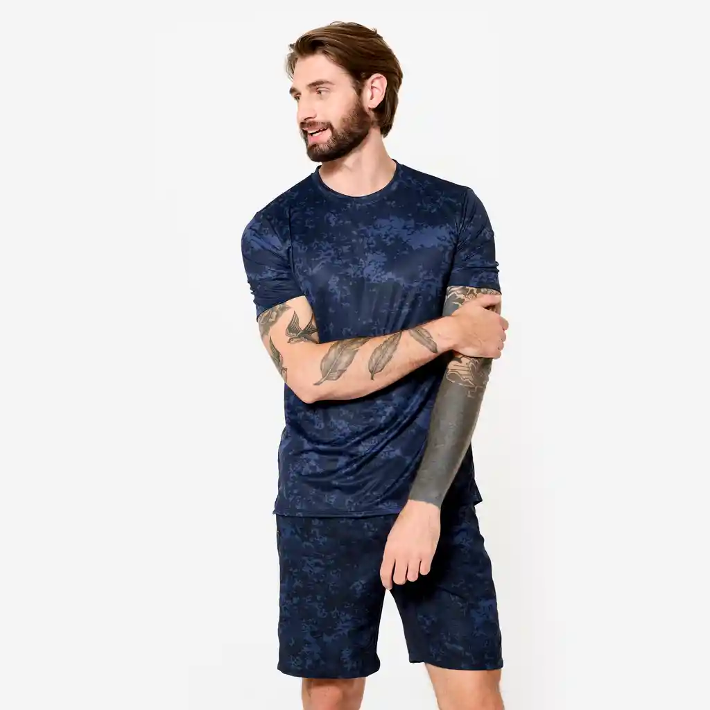 Camiseta de Fitness Transpirable Para Hombre Domyos - Azul
