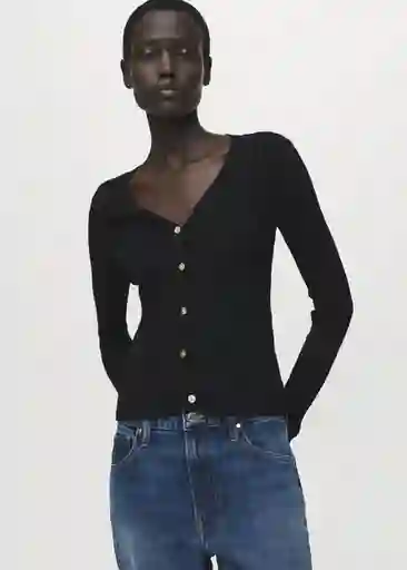 Cárdigan Flurry Negro Talla L Mujer Mango