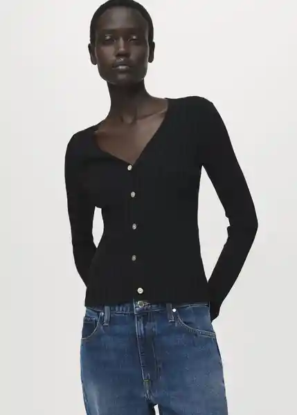 Cárdigan Flurry Negro Talla L Mujer Mango