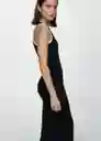 Vestido Tini Negro Talla 18 Mujer Mango