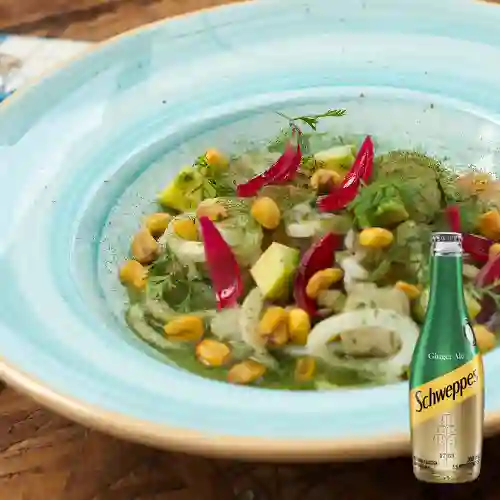 Combo Aguachile de Camarón +Schweppes Ginger Ale 300ML