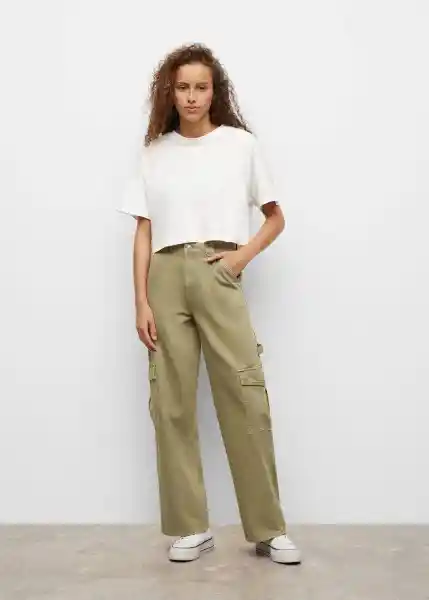 Jean Cargotg Khaki Talla 18 Teen Niñas Mango