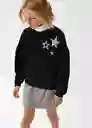 Sudadera Shine Negro Talla 08 Niñas Mango