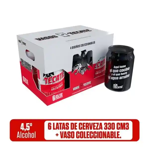 Tecate Cerveza + Vaso