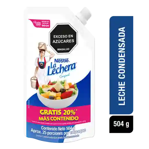 Leche condensada LA LECHERA x 504g gratis 20%