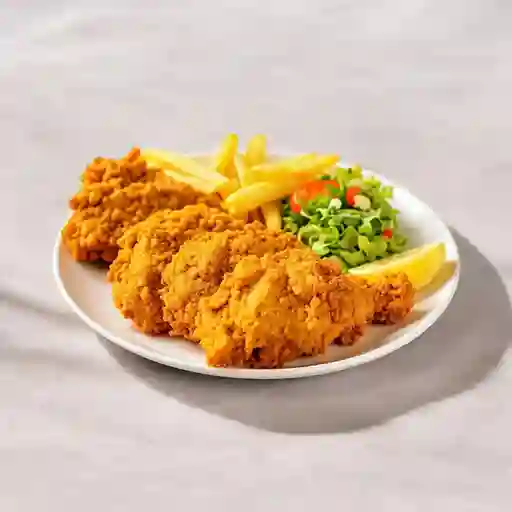 Medio Pollo A La Broaster.