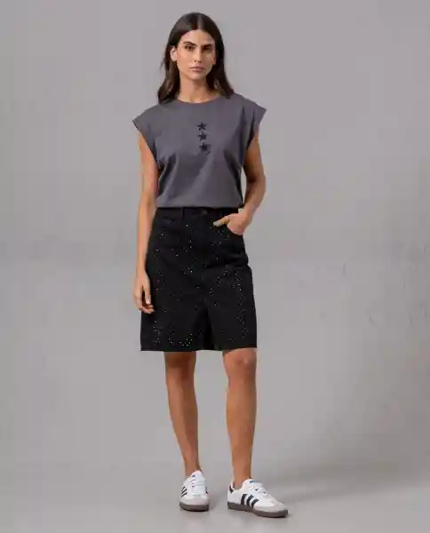Falda Corta Mujer Negro Noche Ultraoscuro Talla 4 89568 Rifle