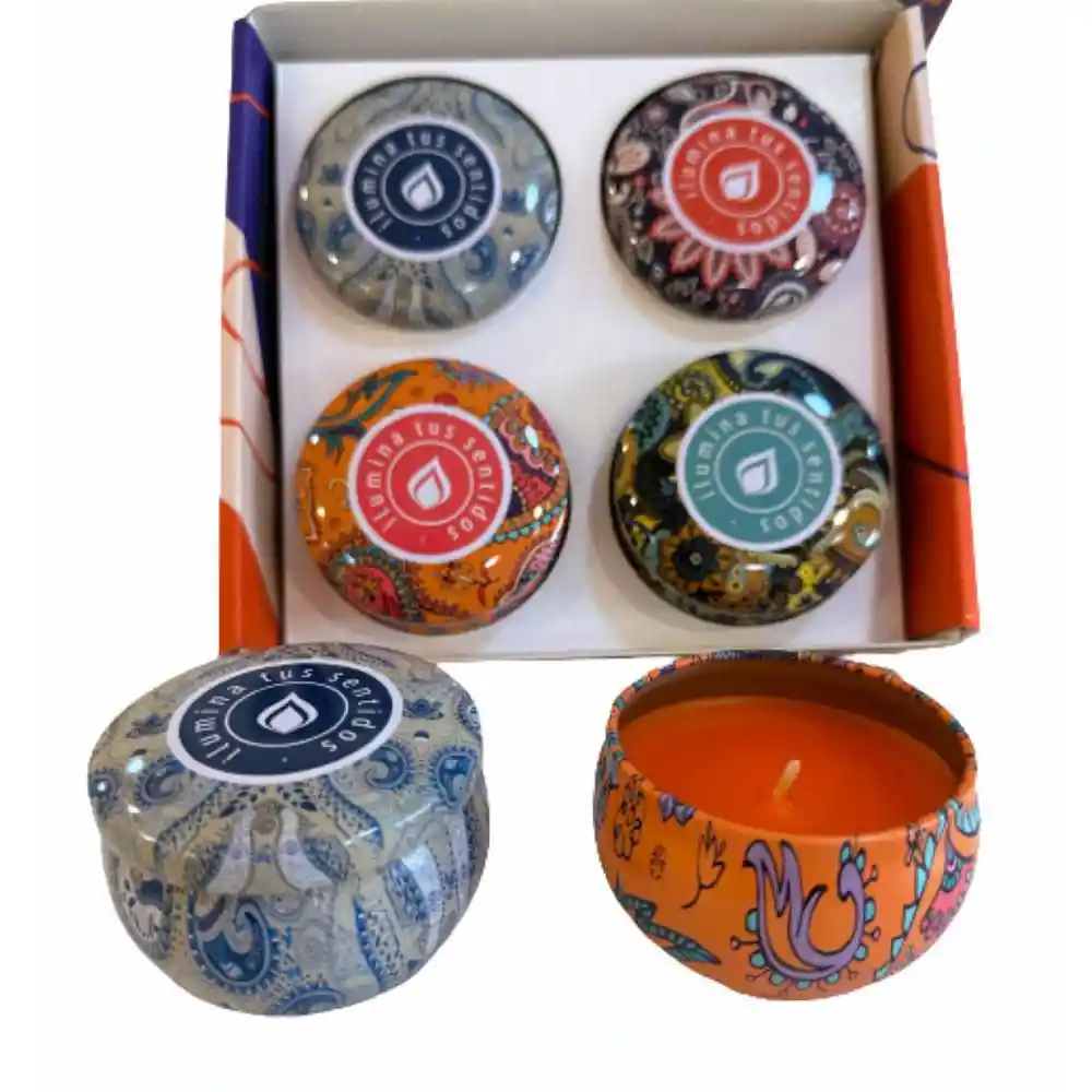 Kit X4 Velas/vaso Grande Iluminata Kvlgs