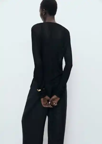 Cárdigan Bow Negro Talla S Mujer Mango