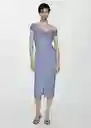 Vestido Norma Celeste Talla XL Mujer Mango