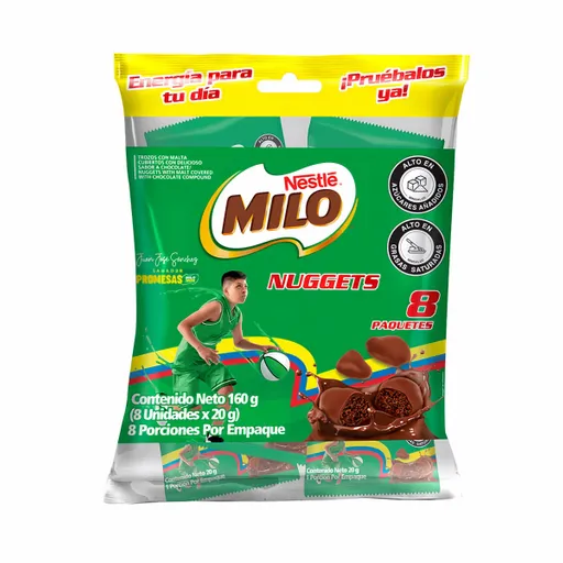 Milo Nuggets Trozos con malta cubiertos con Sabor a Chocolate