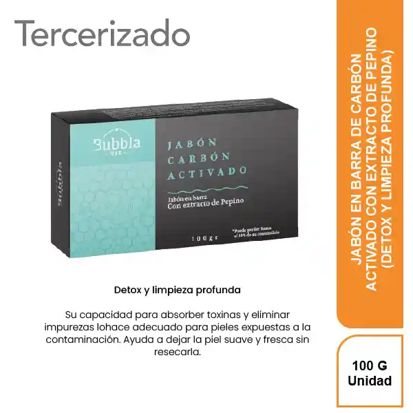 Subbla Jabón en Barra de Carbón Activado Con Extracto de Pepino