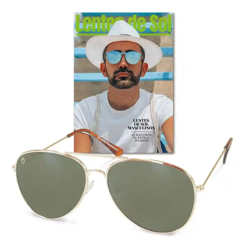Lentes Tipo Aviador Gold T4 Channel Prom / No Desert