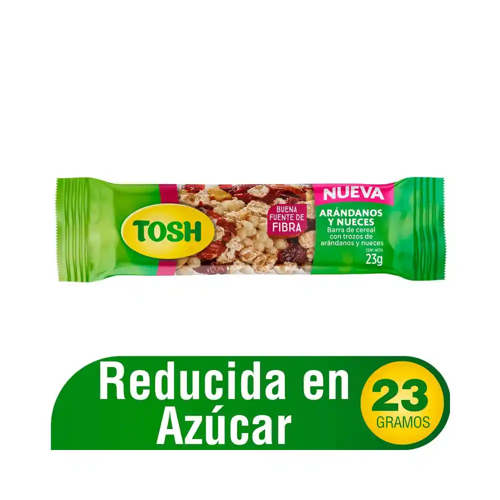 Tosh Barra de Cereal con Trozos de Arándanos y Nueces