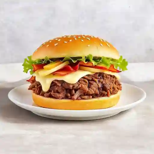 Hamburguesa especial carne desmechada